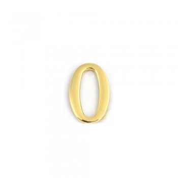 Oem mini αυτοκόλλητος αριθμός οικίας Νο 0 χρυσό γυαλιστερό