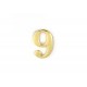 Oem mini αυτοκόλλητος αριθμός οικίας Νο 9 χρυσό γυαλιστερό