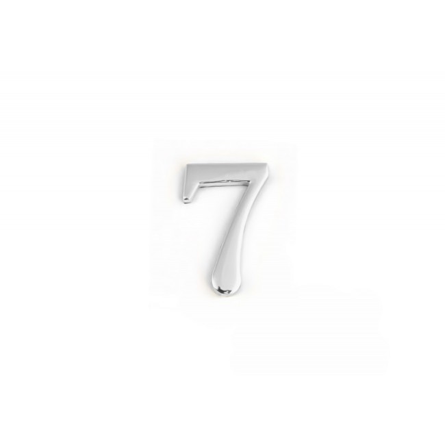 Oem mini αυτοκόλλητος αριθμός οικίας Νο 7 χρώμιο