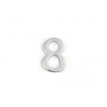 Oem mini αυτοκόλλητος αριθμός οικίας Νο 8 χρώμιο