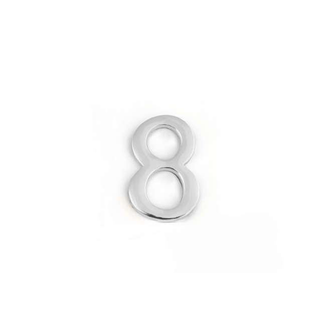 Oem mini αυτοκόλλητος αριθμός οικίας Νο 8 χρώμιο