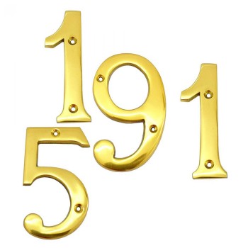 Oem mini βιδωτός αριθμός οικίας Νο 5 χρυσό γυαλιστερό