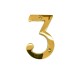 Oem mini βιδωτός αριθμός οικίας Νο 3 χρυσό γυαλιστερό