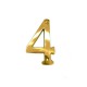 Oem mini βιδωτός αριθμός οικίας Νο 4 χρυσό γυαλιστερό
