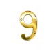 Oem mini βιδωτός αριθμός οικίας Νο 9 χρυσό γυαλιστερό