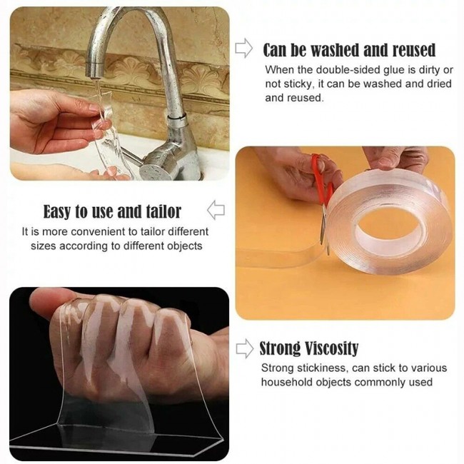 Helix - chem ταινία διπλής όψης νανοτεχνολογίας 30 mm x 3 m διάφανη