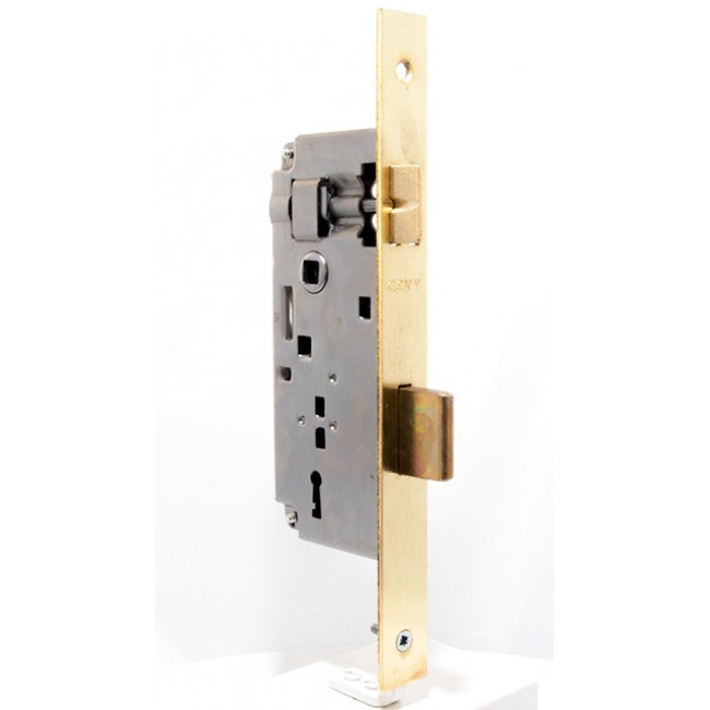Gevy κλειδαριά εσωτερικής πόρτας 40 x 75 τετράγωνη ορειχάλκινη