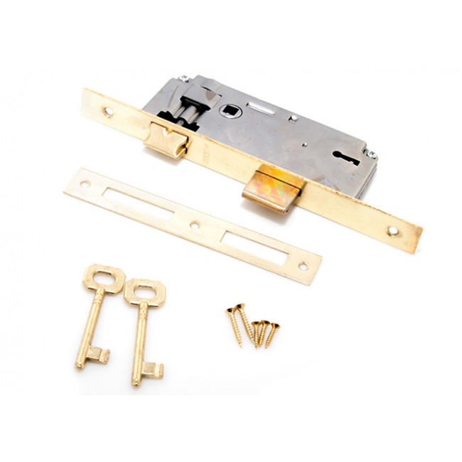 Gevy κλειδαριά εσωτερικής πόρτας 40 x 75 τετράγωνη ορειχάλκινη