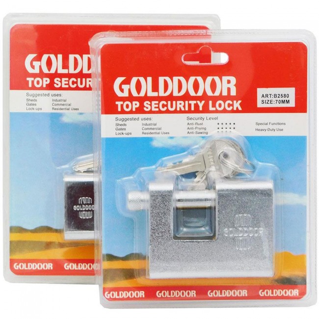 Golddoor ατσάλινο λουκέτο με πύρο 70 mm