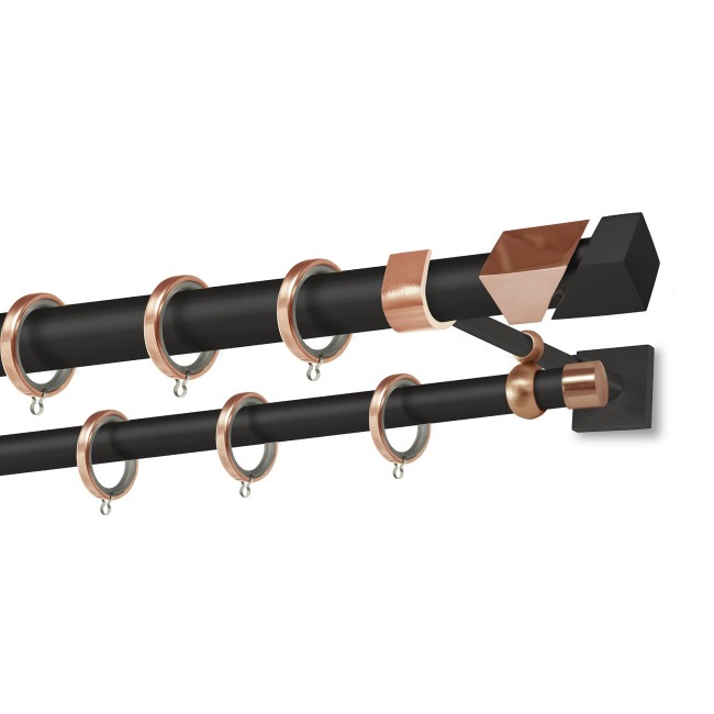 Perfect κουρτινόξυλο Μύκονος Φ25 μαύρο - χαλκός
