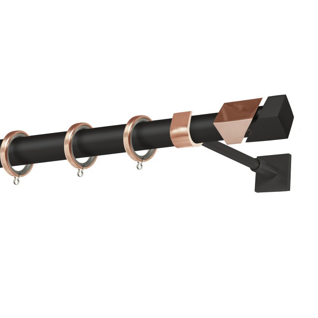 Perfect κουρτινόξυλο Μύκονος Φ25 μαύρο - χαλκός