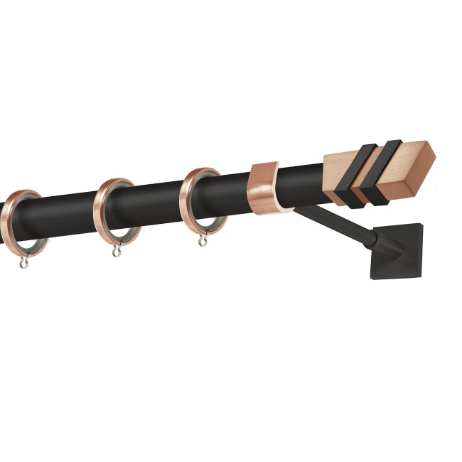 Perfect κουρτινόξυλο Κρήτη Φ25 μαύρο - χαλκός