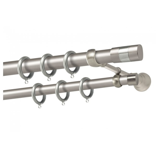 Perfect κουρτινόξυλο Αλόννησος Φ25 νίκελ ματ - χρώμιο