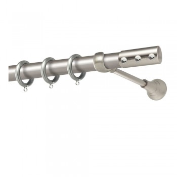 Perfect κουρτινόξυλο με στρας Ιθάκη Φ25 νίκελ ματ