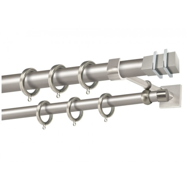 Perfect κουρτινόξυλο Καστελόριζο Φ25 νίκελ ματ - χρώμιο