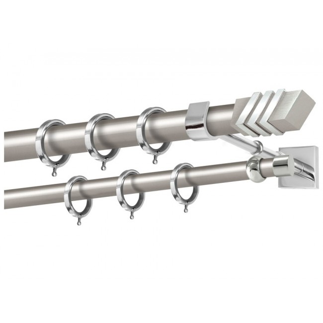 Perfect κουρτινόξυλο Κρήτη Φ25 νίκελ ματ - χρώμιο