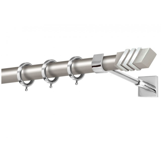 Perfect κουρτινόξυλο Κρήτη Φ25 νίκελ ματ - χρώμιο