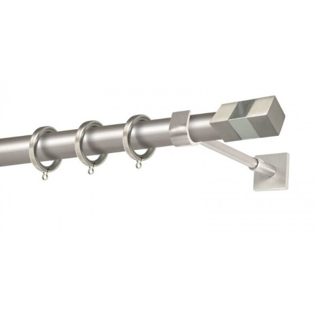 Perfect κουρτινόξυλο Ψαρά Φ25 νίκελ ματ - χρώμιο