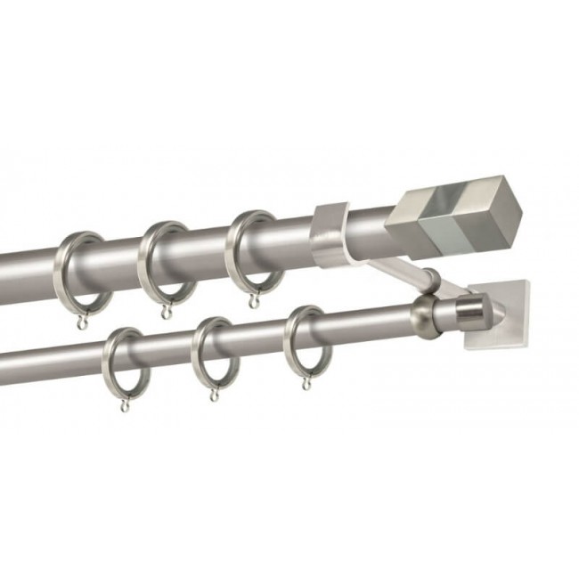 Perfect κουρτινόξυλο Ψαρά Φ25 νίκελ ματ - χρώμιο