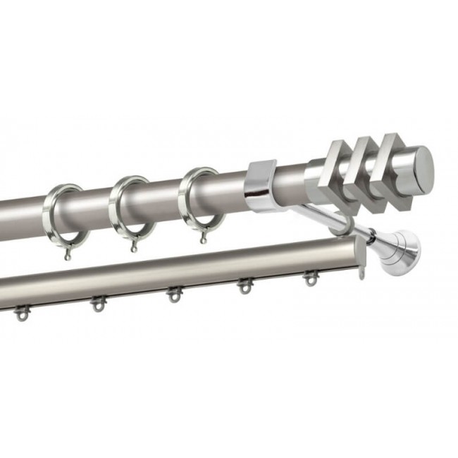 Perfect κουρτινόξυλο Σκιάθος Φ25 νίκελ ματ - χρώμιο