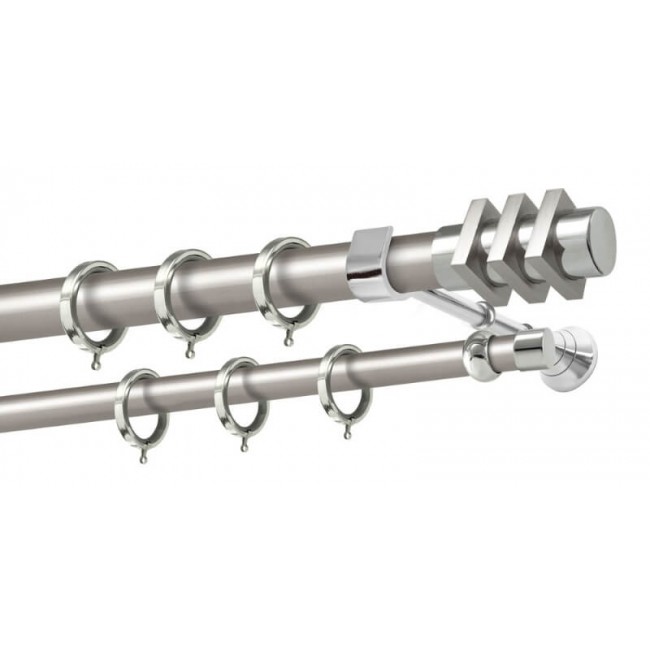 Perfect κουρτινόξυλο Σκιάθος Φ25 νίκελ ματ - χρώμιο