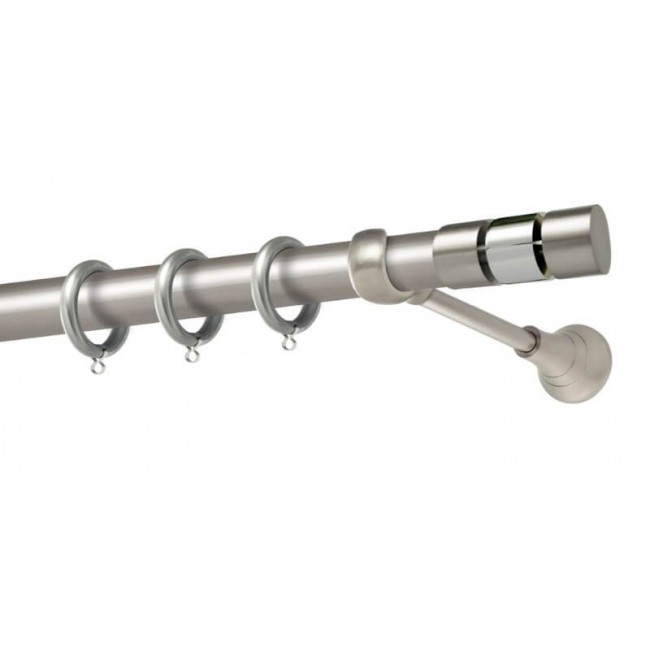 Perfect κουρτινόξυλο Σπέτσες Φ25 νίκελ ματ - χρώμιο