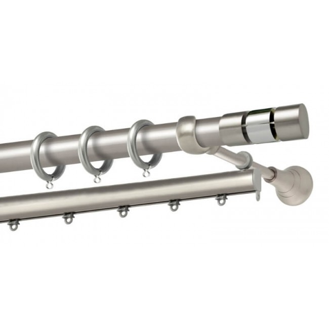 Perfect κουρτινόξυλο Σπέτσες Φ25 νίκελ ματ - χρώμιο