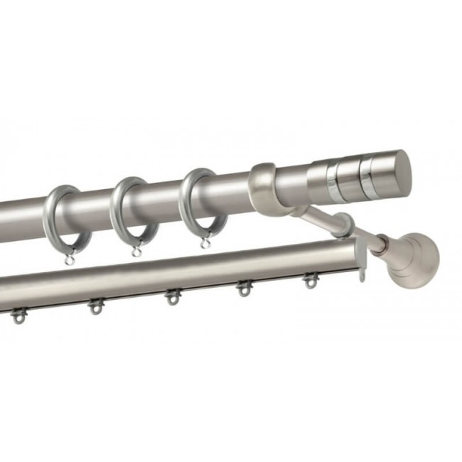 Perfect κουρτινόξυλο Κεφαλονιά Φ25 νίκελ ματ - χρώμιο