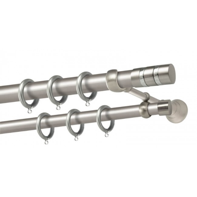 Perfect κουρτινόξυλο Κεφαλονιά Φ25 νίκελ ματ - χρώμιο