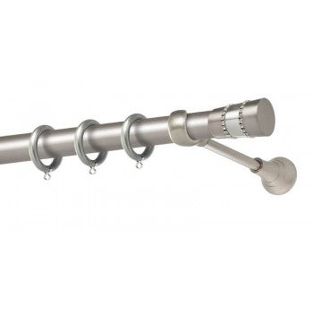 Perfect κουρτινόξυλο με στρας Αμοργός Φ25 νίκελ ματ - χρώμιο