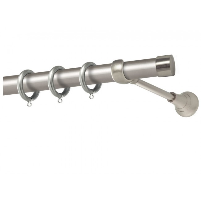 Perfect κουρτινόξυλο Πόρος Φ25 νίκελ ματ - χρώμιο