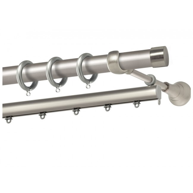 Perfect κουρτινόξυλο Πόρος Φ25 νίκελ ματ - χρώμιο