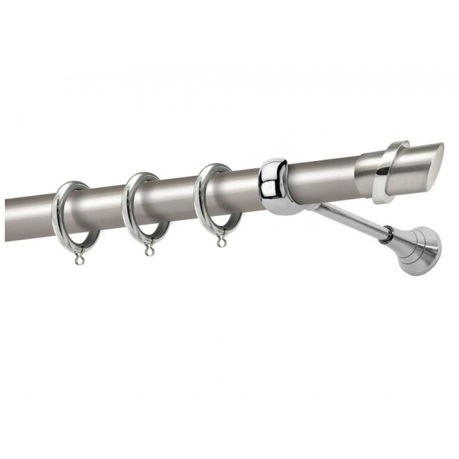 Perfect κουρτινόξυλο Σαμιοπούλα Φ25 νίκελ ματ - χρώμιο