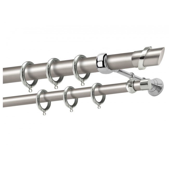 Perfect κουρτινόξυλο Σαμιοπούλα Φ25 νίκελ ματ - χρώμιο