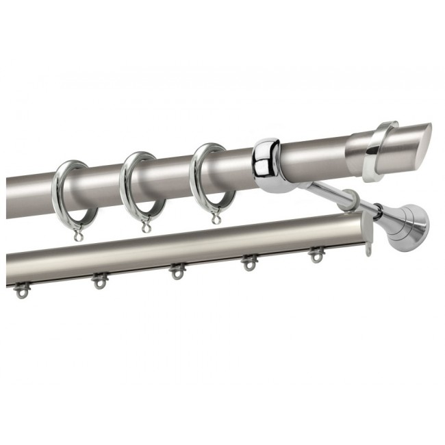 Perfect κουρτινόξυλο Σαμιοπούλα Φ25 νίκελ ματ - χρώμιο